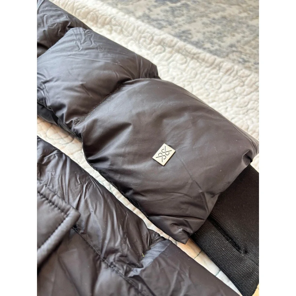 SOIA & KYO Breanna SP Womens Long Down Puffer Coat Black Hooded Size Large - Picture 4 of 13